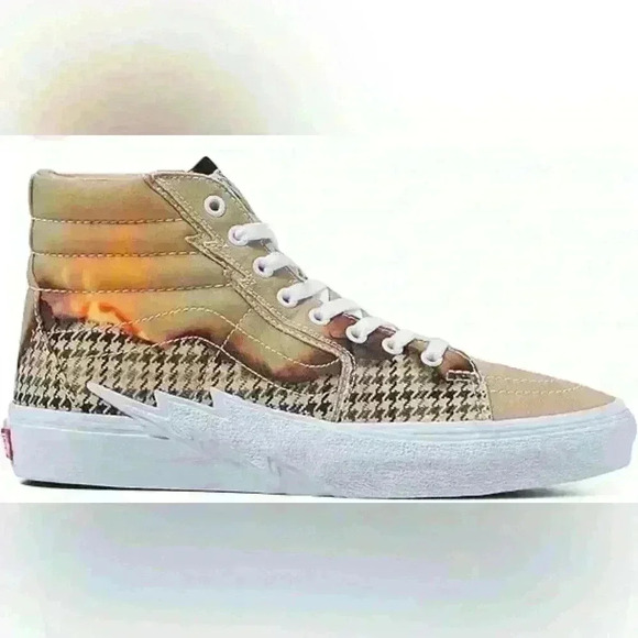 Vans Sk8-Hi Lightning Bolt ‘Big Reveal’ Houndstooth High Top Sneakers Women’s 8 - Picture 1 of 9